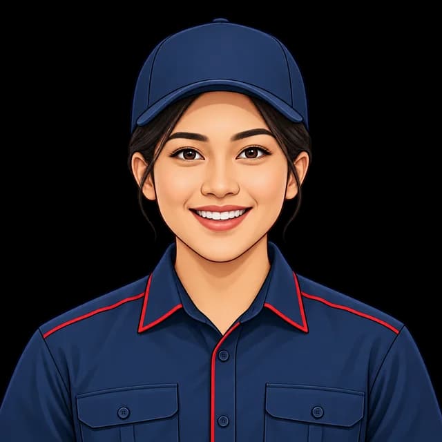 Ilustrasi admin perempuan bertopi, bukan foto kontak